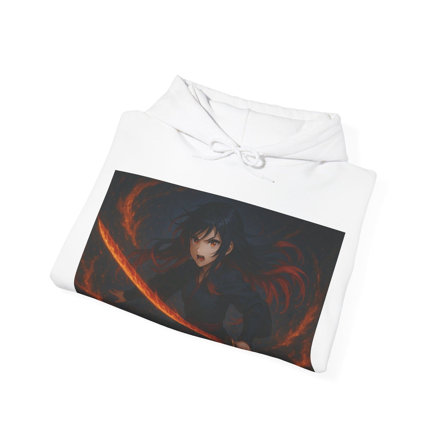 Fierce Samurai Hoodie, Anime Sweatshirt, Unisex Heavy Blend Hoodie, Cosplay Apparel, Gift for Anime Lovers