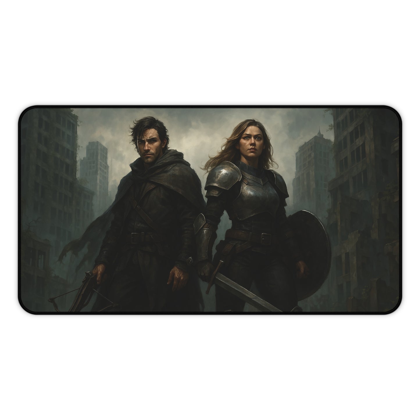 Epic Warrior-Themed Desk Mat – Premium Non-Slip Gaming & Work Surface