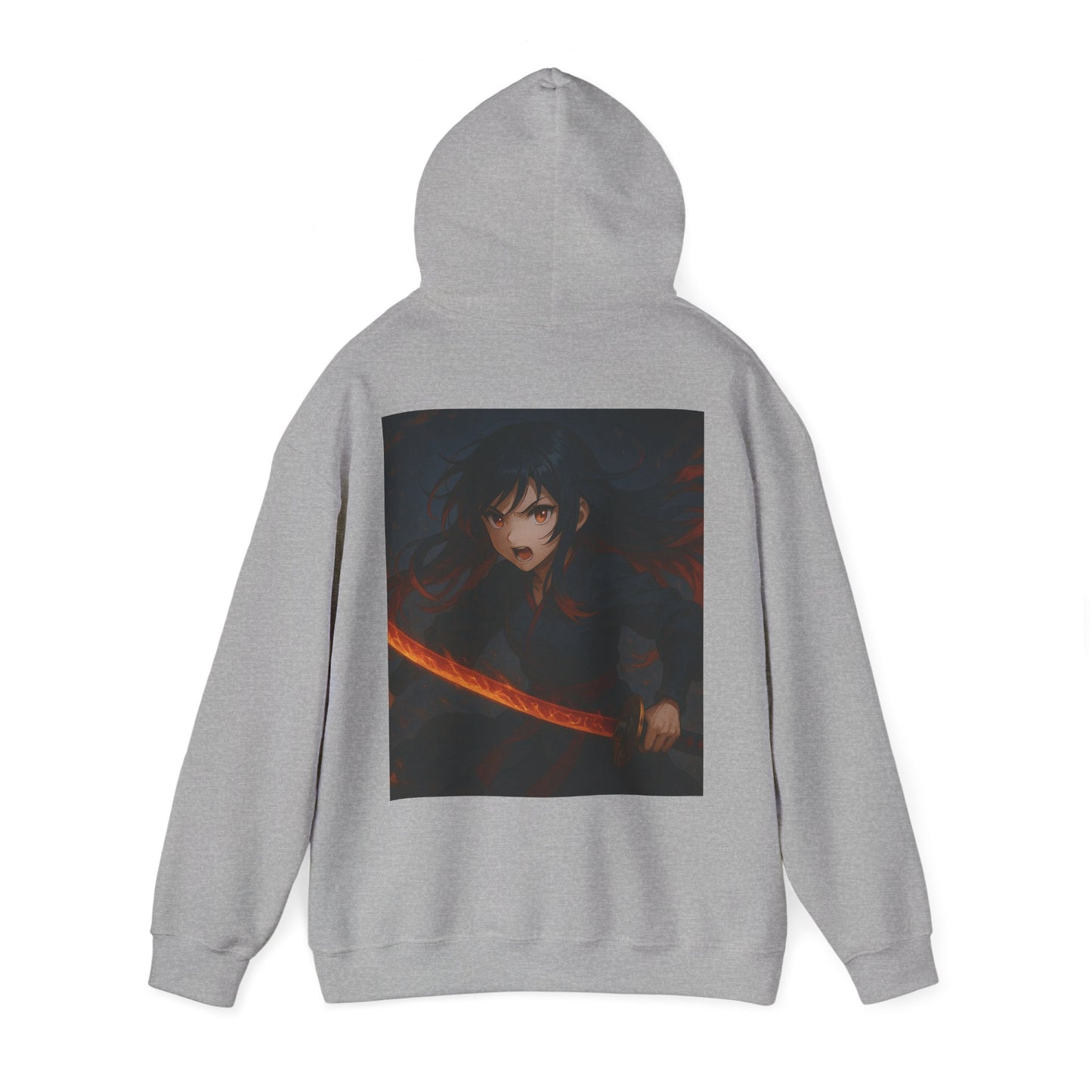 Fierce Samurai Hoodie, Anime Sweatshirt, Unisex Heavy Blend Hoodie, Cosplay Apparel, Gift for Anime Lovers