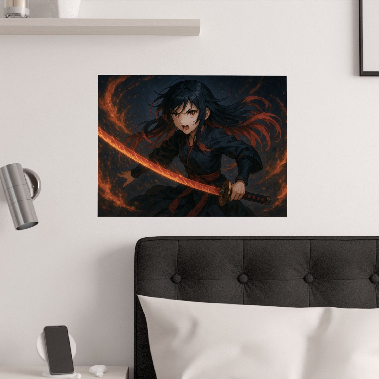 Dynamic Anime Art Satin Poster, Bold Artwork, Manga Decor Wall Art, Unique Gift for Fans, Room Aesthetic