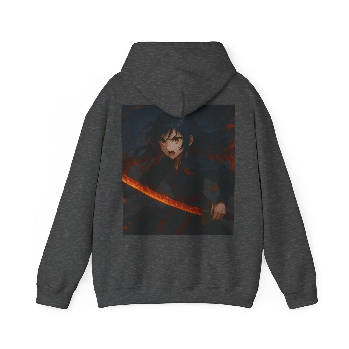 Fierce Samurai Hoodie, Anime Sweatshirt, Unisex Heavy Blend Hoodie, Cosplay Apparel, Gift for Anime Lovers