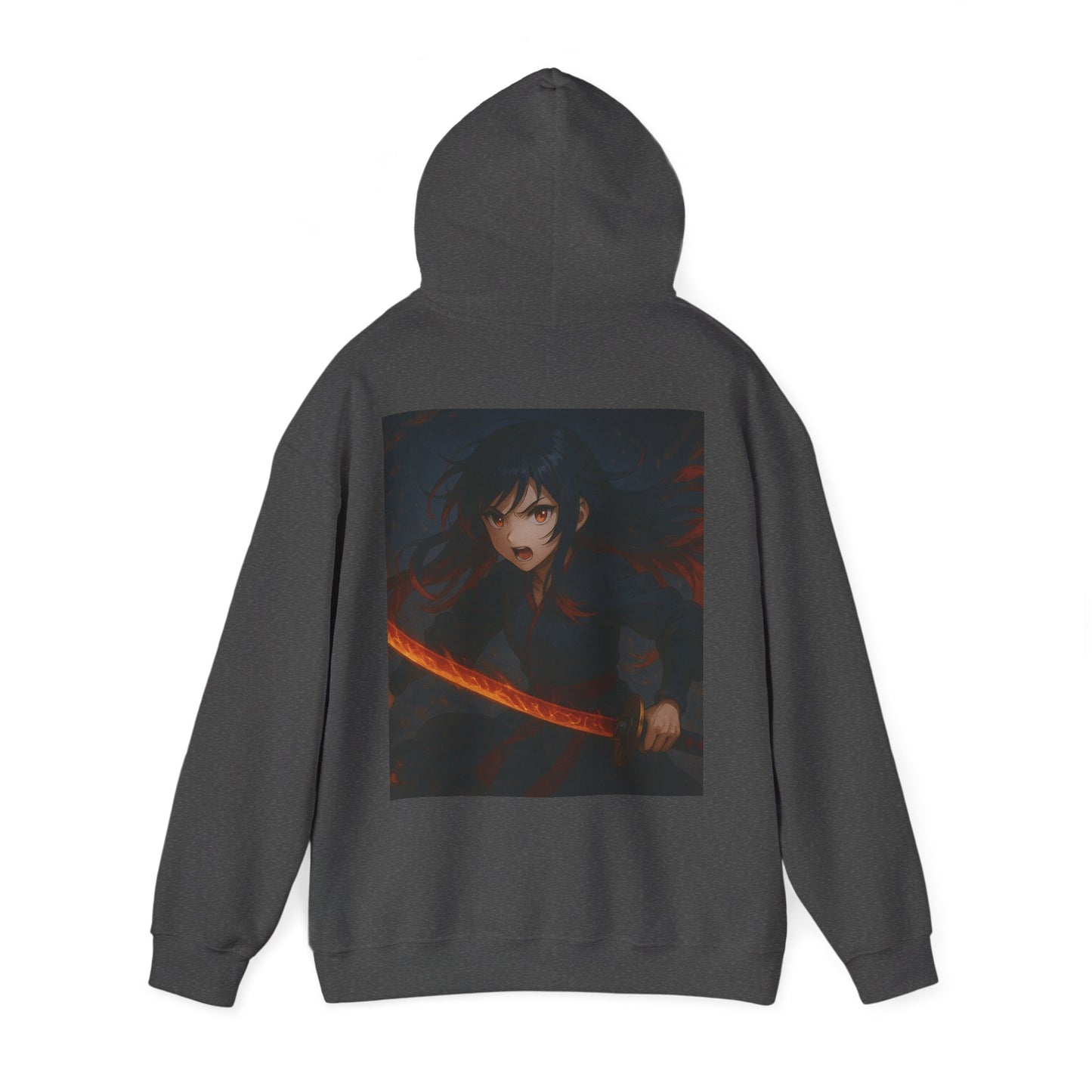 Fierce Samurai Hoodie, Anime Sweatshirt, Unisex Heavy Blend Hoodie, Cosplay Apparel, Gift for Anime Lovers