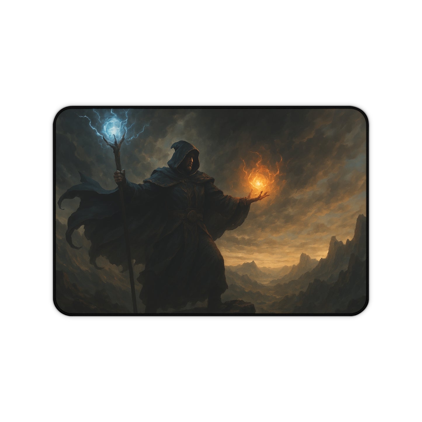 Mystical Wizard Desk Mat - Fantasy Desk Accessories for Gamers, Dungeons & Dragons Decor, Home Office Gift, Gaming Mousepad, Sci-Fi