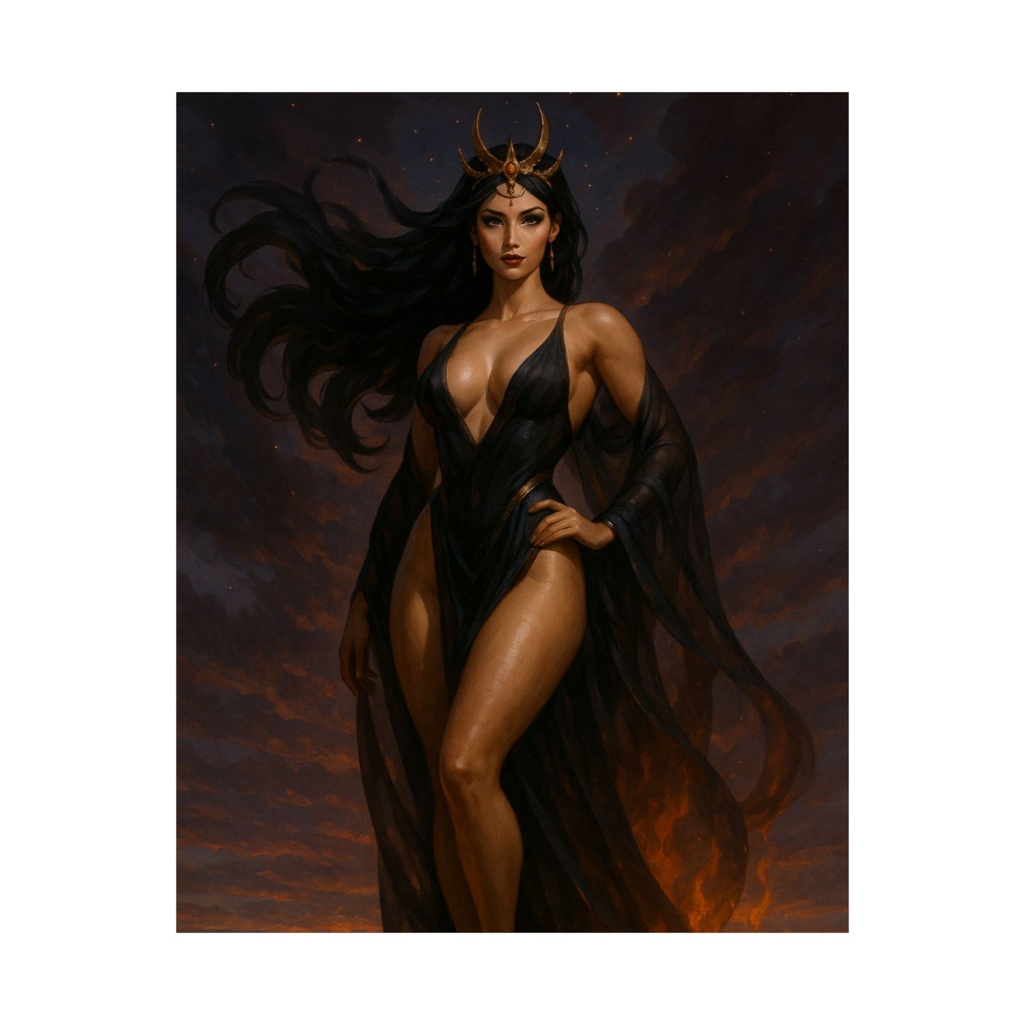 Mystical Goddess Matte Vertical Poster - Enchanting Wall Art for Home Decor