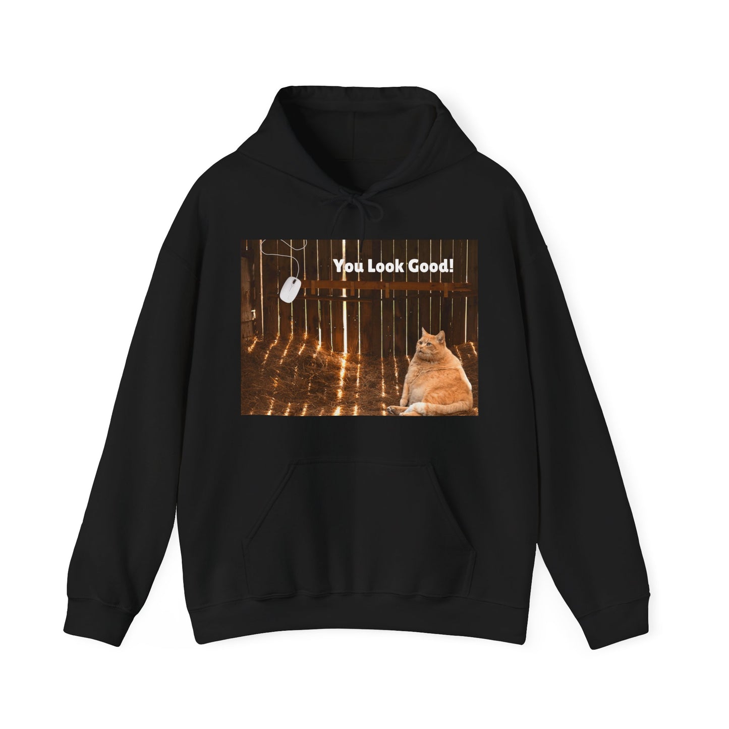 Cozy Cat Vibes Hoodie - You Look Good Unisex Sweatshirt