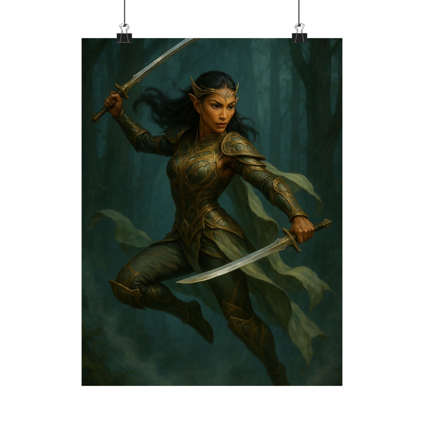 "Queen of the Mistblade" – Matte Vertical Fantasy Poster
