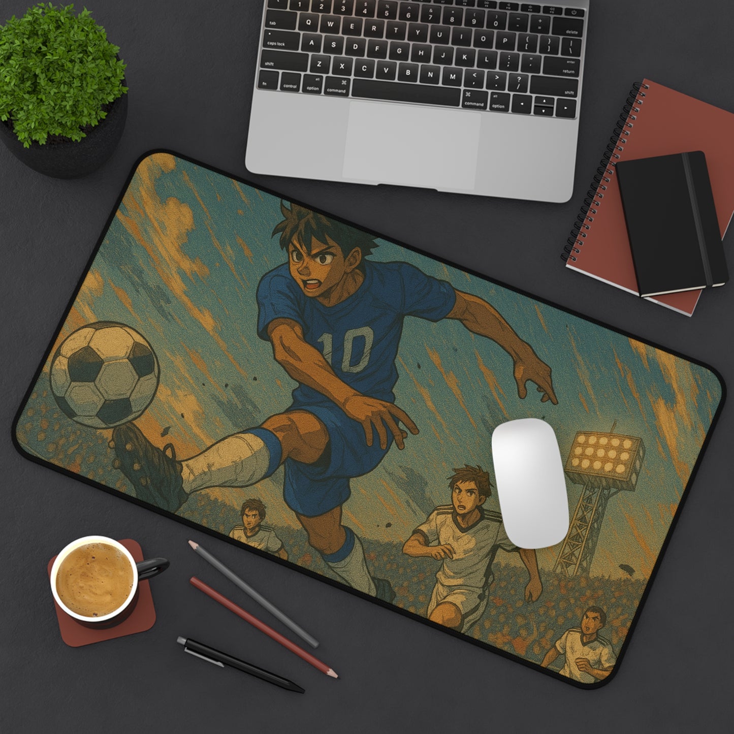 Soccer Themed Desk Mat, Perfect for Gamers, Sports Lovers, Home Office Essentials, Gifts for Coaches, Students