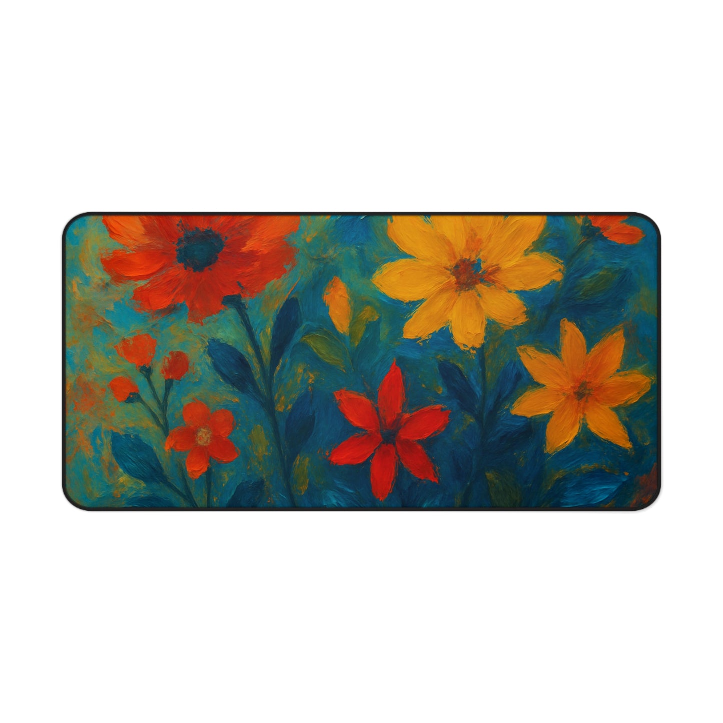 Floral Desk Mat - Vibrant Office Decor for Students & Professionals, Bright Workstation Gift, Home Office Essentials