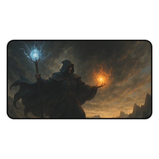 Mystical Wizard Desk Mat - Fantasy Desk Accessories for Gamers, Dungeons & Dragons Decor, Home Office Gift, Gaming Mousepad, Sci-Fi