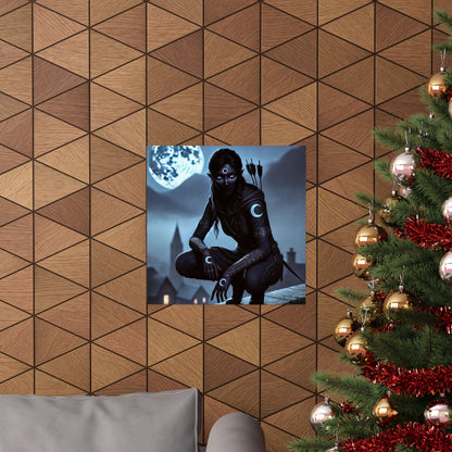 Vertical Poster - Mystical Moonlit Fantasy Dark Elf Design