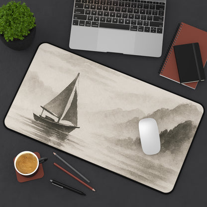 Serene Sailboat Desk Mat, Office Decor, Nautical Desk Accessory, Gift for Teachers, Home Workspace, Coastal Vibe