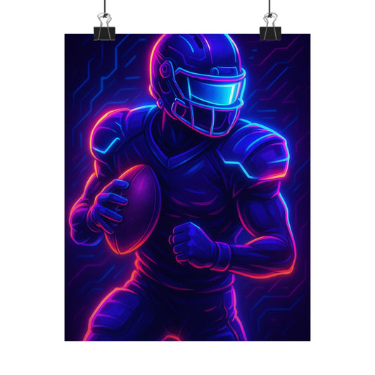 Transform Your Space with Our Matte Vertical Poster – Futuristic Football Gamer Edition
