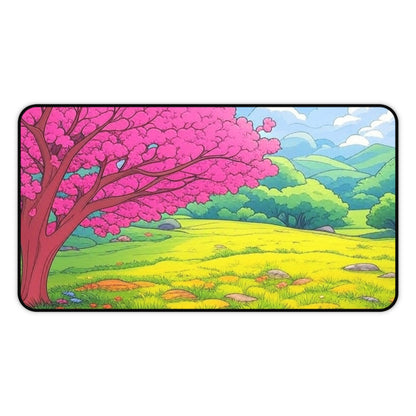 Desk Mat - Blossoming Serenity - Vibrant Nature Design for Home Office