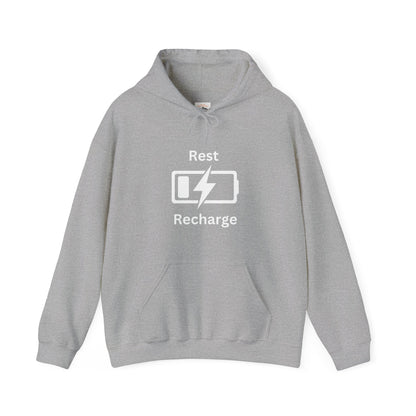 Rest Recharge Hoodie - Unisex Heavy Blend Sweatshirt for Relaxation