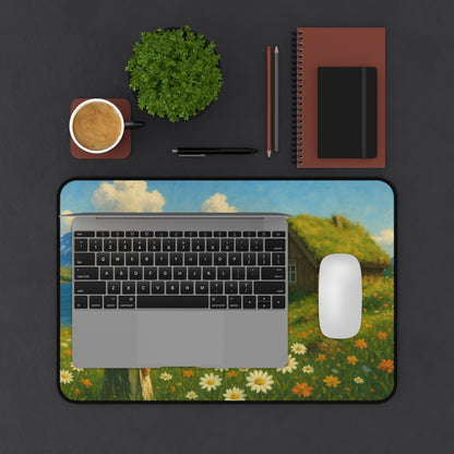 Rustic Landscape Desk Mat, Floral Office Decor, Nature-Inspired Home Office Accessories, Perfect Gift for Nature Lovers, Desk Decor