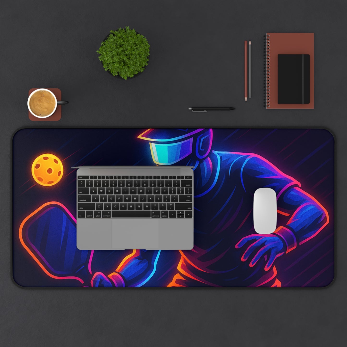Pickleball Gamer Desk Mat – Serve Up Neon Precision