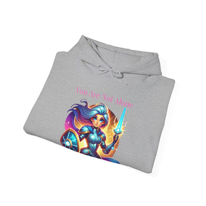 Hooded Sweatshirt with 'you are not alone' Design