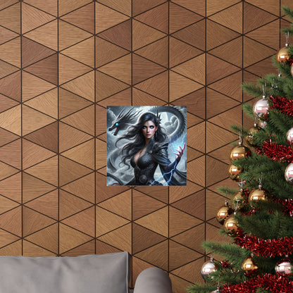 Mythical Fantasy Matte Vertical Poster - Enchanting Dragon Artwork