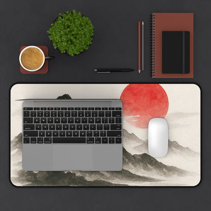 Mountain Sunrise Desk Mat - Zen Office Decor, Japanese Style, Gift for Students, Home Office Accessories, Asian Aesthetic