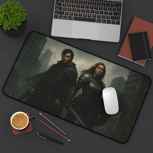 Epic Warrior-Themed Desk Mat – Premium Non-Slip Gaming & Work Surface