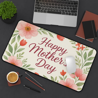 Floral Mothers Day Desk Mat, Elegant Workspace Decor, Gift for Mom, Home Office Accessory, Personalized Desk Decoration