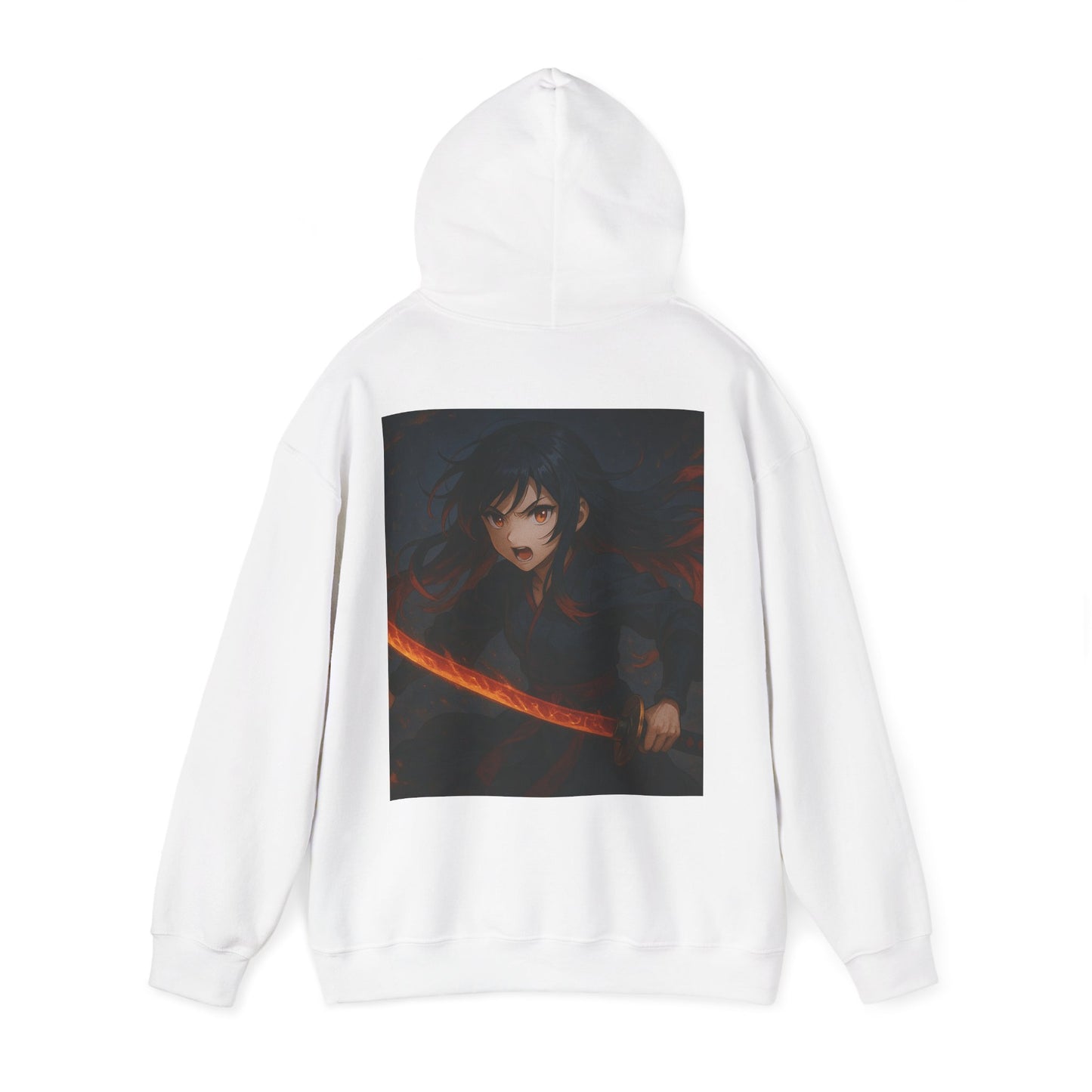 Fierce Samurai Hoodie, Anime Sweatshirt, Unisex Heavy Blend Hoodie, Cosplay Apparel, Gift for Anime Lovers