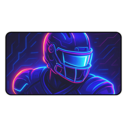 Futuristic Football Gamer Desk Mat – Neon Power for Your Battle Station