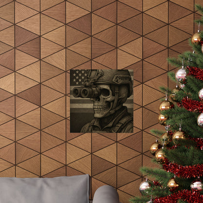 Silent Sentinel – Military Skull with Night Vision Matte Poster