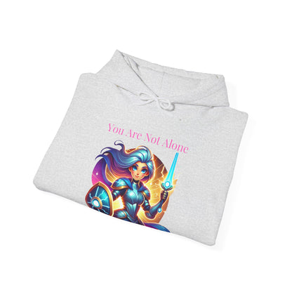 Hooded Sweatshirt with 'you are not alone' Design