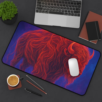 Vibrant Buffalo Desk Mat - Artistic Office Decor for Nature Lovers