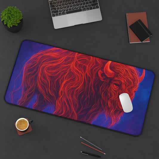 Vibrant Buffalo Desk Mat - Artistic Office Decor for Nature Lovers