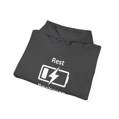 Rest Recharge Hoodie - Unisex Heavy Blend Sweatshirt for Relaxation