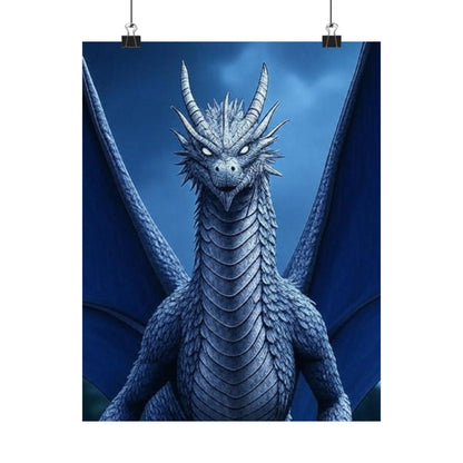 Dragon Wall Art, Matte Vertical Posters, Fantasy Home Decor, Unique Blue Dragon Art Print, Gift for Fantasy Lovers, Poster Prints, Wall