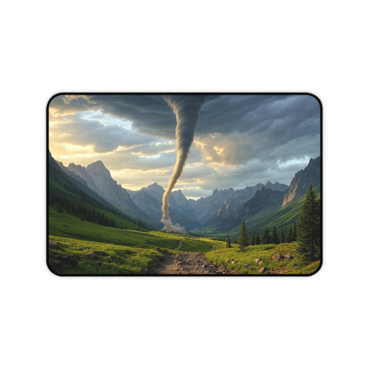 Tornado Desk Mat - Game Room Decor, Office Accessories, Home Office Gift, Unique Mouse Pad, Nature Themed