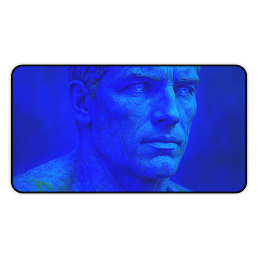 Blue Sculpture Desk Mat - Artistic Mouse Pad, Office Decor, Home Workspace, Gifts for Artists, Unique Desk Accessories