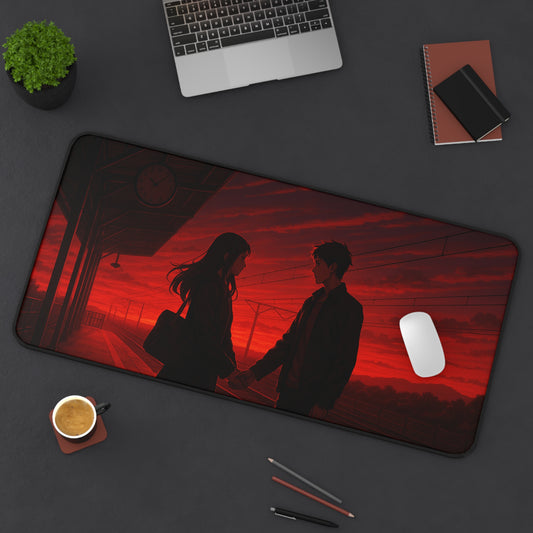 Anime Romantic Sunset Desk Mat, Perfect for Home Office, Gamer Setup, Gifts for Couples, Valentine's Day, Desk Accessories