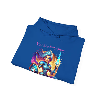 Hooded Sweatshirt with 'you are not alone' Design