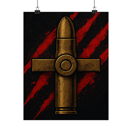 Vertical Poster - Bold Bullet Cross Design