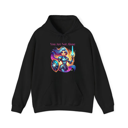 Hooded Sweatshirt with 'you are not alone' Design
