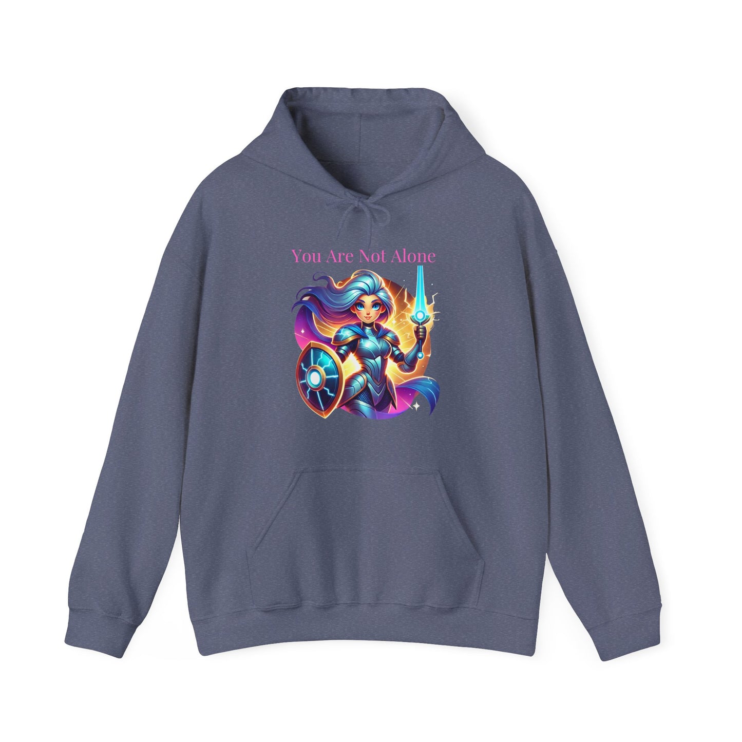 Hooded Sweatshirt with 'you are not alone' Design