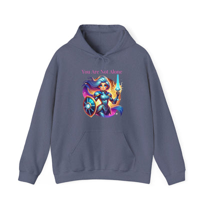 Hooded Sweatshirt with 'you are not alone' Design