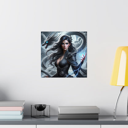 Mythical Fantasy Matte Vertical Poster - Enchanting Dragon Artwork