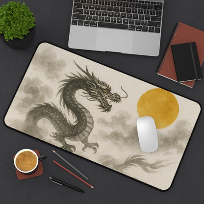 Elegant Dragon Desk Mat - Stylish Home Office Décor, Gaming Mat, Thoughtful Gift for Gamers & Professionals, Asian Aesthetic