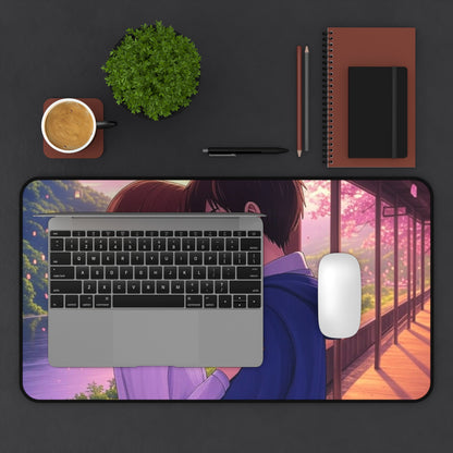 Romantic Anime Desk Mat - Perfect for Home Office, Gaming, Anime Lovers, Gifts for Her, Desk Accessories
