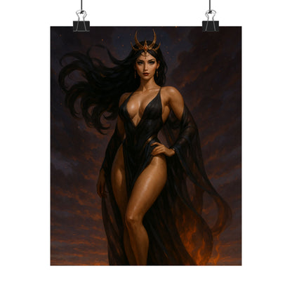 Mystical Goddess Matte Vertical Poster - Enchanting Wall Art for Home Decor