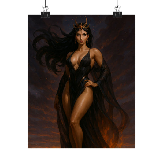 Mystical Goddess Matte Vertical Poster - Enchanting Wall Art for Home Decor