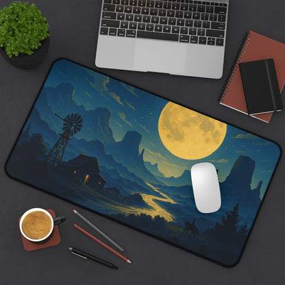 Serene Landscape Desk Mat - Moonlit Night Decor for Home Office, Gaming Setup, Unique Gift, Office Accessories, Desk Organizer