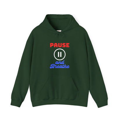 Unisex Heavy Blend™ Hooded Sweatshirt - 'Pause and Breathe' Motivational Hoodie for Relaxation