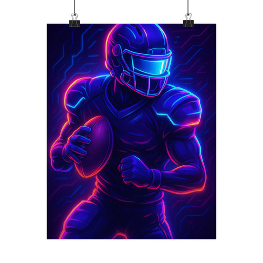 Transform Your Space with Our Matte Vertical Poster – Futuristic Football Gamer Edition