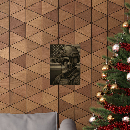 Silent Sentinel – Military Skull with Night Vision Matte Poster